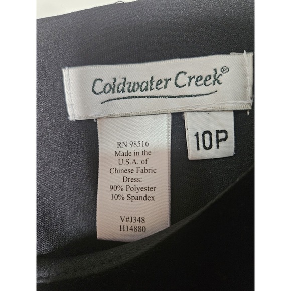 Coldwater Creek Dress 10P Black Velvet Elegant Whimsigoth Dark Romantic Witchy - Picture 5 of 13